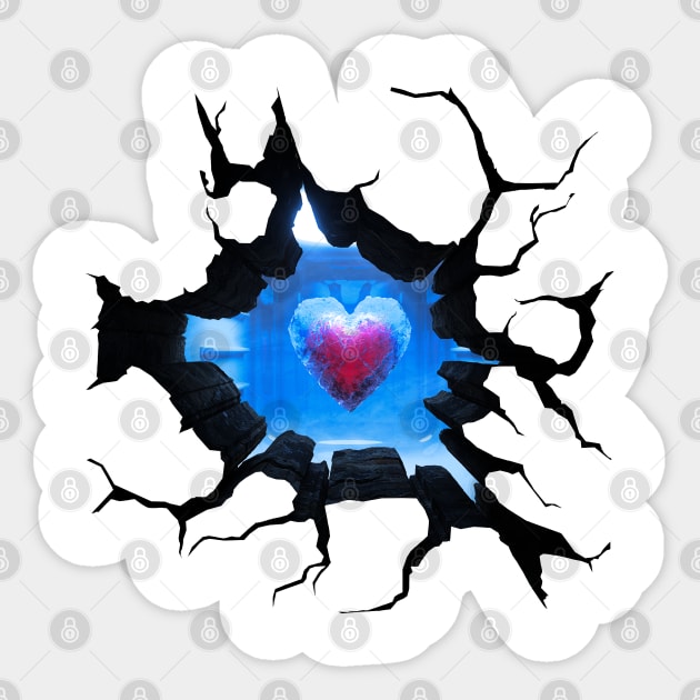 Frozen Heart  Anamorphic Illusion Sticker by CkKong